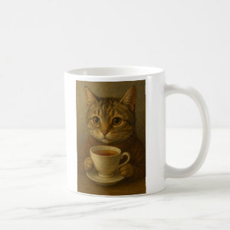 Cute kitten drinking tea with you. coffee mug