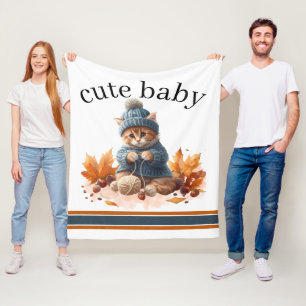 Cute Kitten Elegant Knittin' Kittens Baby Blanket