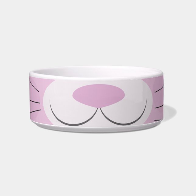 Cute Kitten Face Bowl Pink Cartoon (Front)