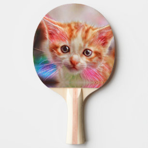 Cute Kitten Face Ginger Cat Sketch Ping Pong Paddle