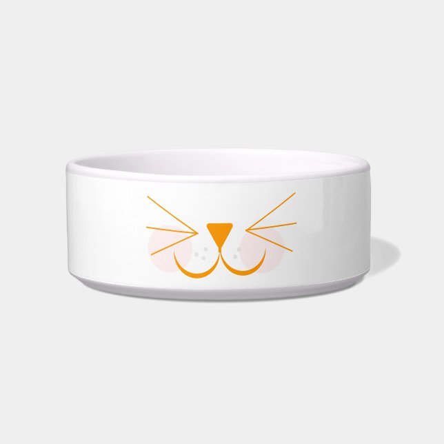 Cute Kitten Face Pink Orange Cartoon Bowl (Front)