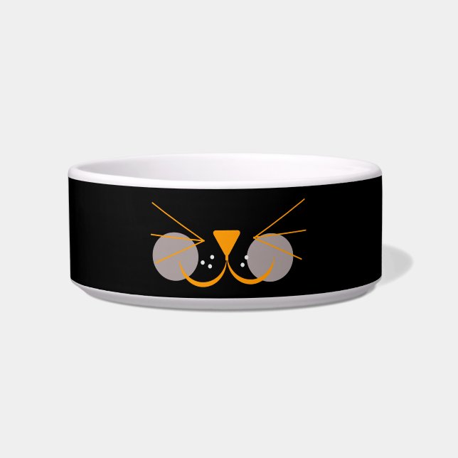 Cute Kitten Face Pink Orange Cartoon Bowl (Front)