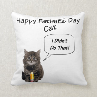 Cute Kitten Father's Day Throw Pillows