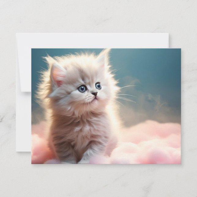 Cute kitten Flat Holiday Card (Front)