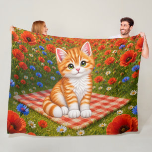 Cute Kitten Fleece Blanket