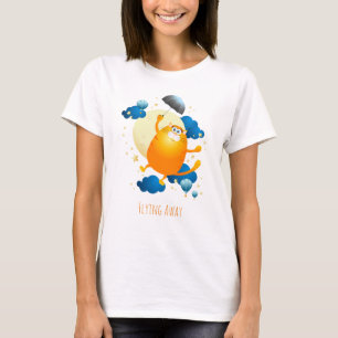 Cute Kitten Flying with Umbrella T-Shirt