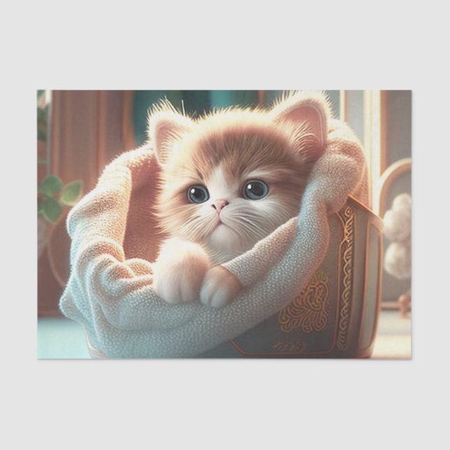 Cute Kitten for Cat Lovers  Tissue Paper (Front)