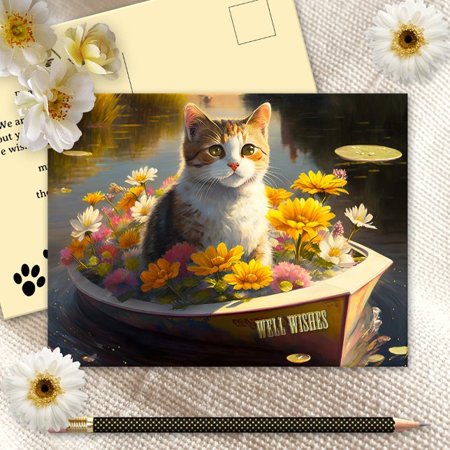 Cute Kitten Get Well Soon Postcard (Creator Uploaded)