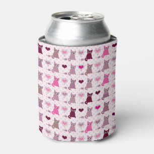 Cute kitten girls pattern can cooler