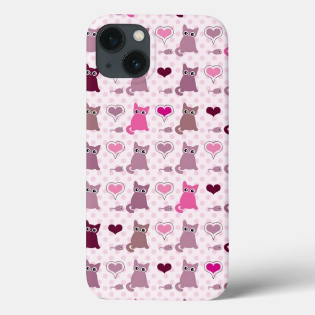 Cute kitten girls pattern Case-Mate iPhone case (Back)