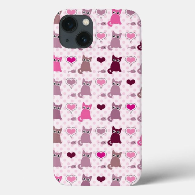 Cute kitten girls pattern Case-Mate iPhone case (Back)