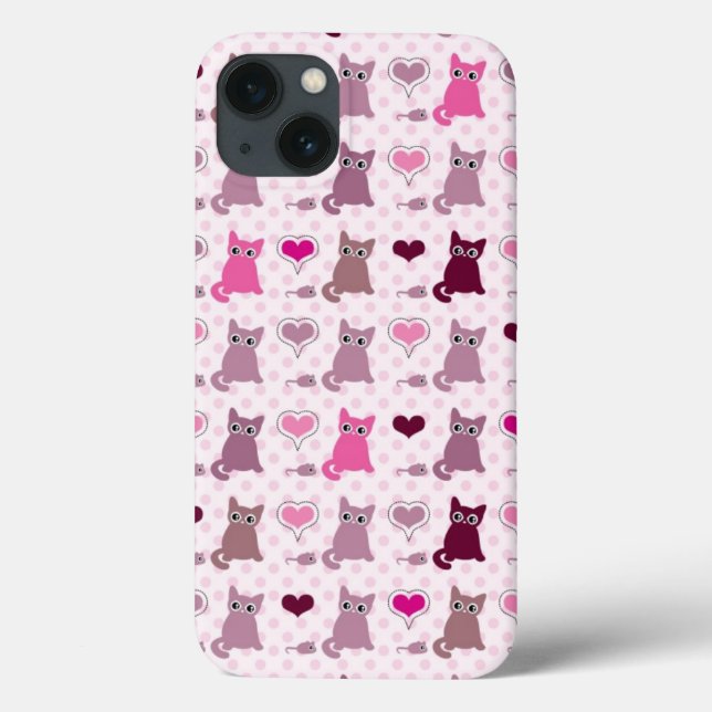 Cute kitten girls pattern Case-Mate iPhone case (Back)