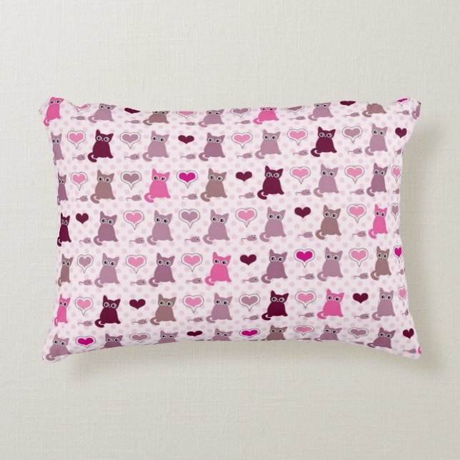 Cute kitten girls pattern decorative cushion (Front)