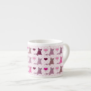Cute kitten girls pattern espresso cup