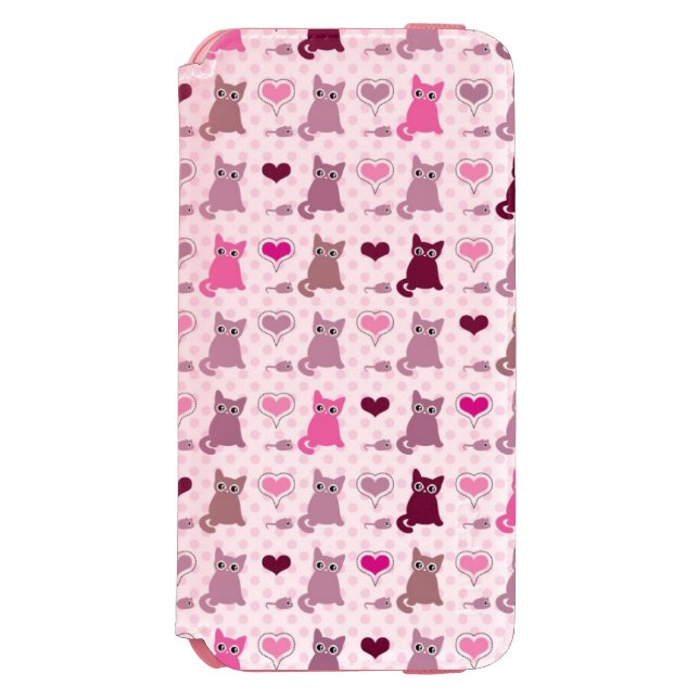 Cute kitten girls pattern incipio iPhone wallet case (Folio Front)