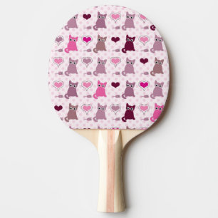 Cute kitten girls pattern ping pong paddle