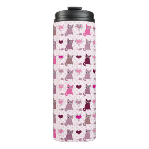 Cute kitten girls pattern thermal tumbler