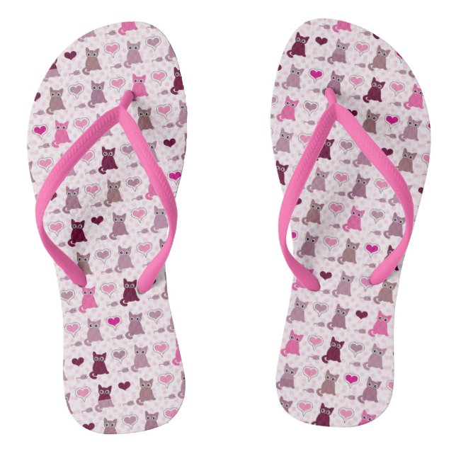 Cute kitten girls pattern thongs (Footbed)
