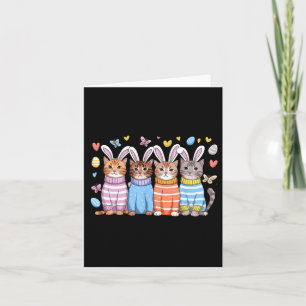 Cute Kitten Happy Easter Cat Bunny Ears And Eggs K Card