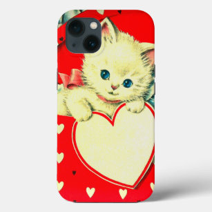 Cute Kitten Heart Vintage Cat Retro Kitty iPhone 13 Case