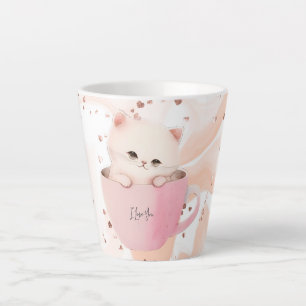 Cute Kitten in a Teacup Latte Mug