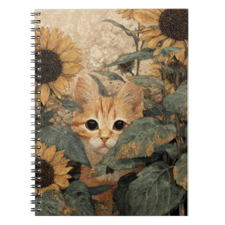 Cute Kitten in Flowers Notebook