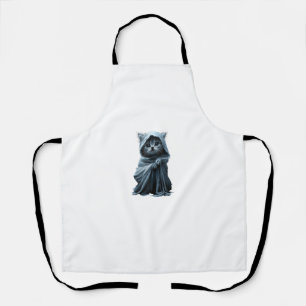 Cute Kitten in Ghost Costume - Halloween Scary Loo Apron