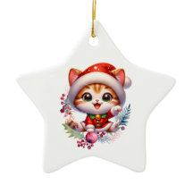 Cute Kitten in Santa Costume Christmas