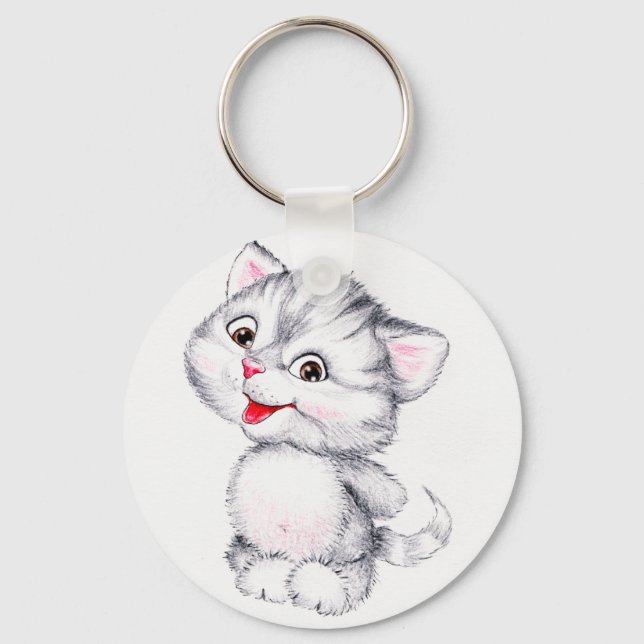 Cute kitten key ring (Front)