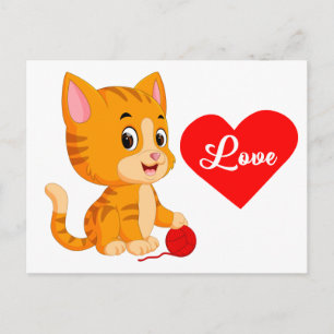 Cute Kitten Love Crazy Cat Lady Thinking of You Postcard