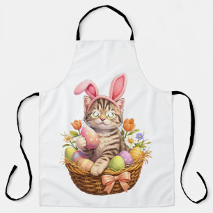 Cute Kitten Lovers Happy Easter Cat Apron