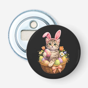Cute Kitten Lovers Happy Easter Cat Bottle Opener