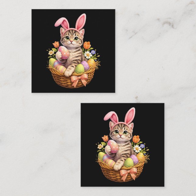 Cute Kitten Lovers Happy Easter Cat Card (Front/Back)