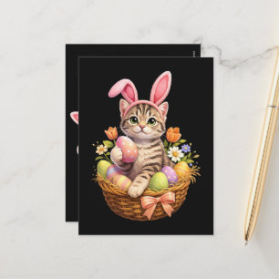 Cute Kitten Lovers Happy Easter Cat Holiday Postcard