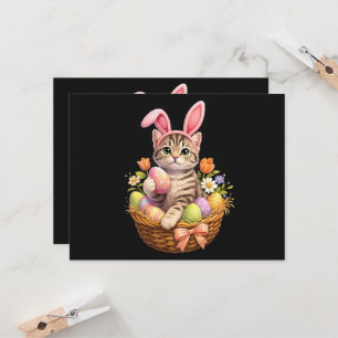 Cute Kitten Lovers Happy Easter Cat Invitation