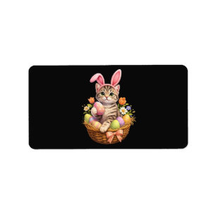 Cute Kitten Lovers Happy Easter Cat Label