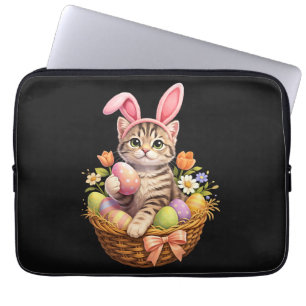 Cute Kitten Lovers Happy Easter Cat Laptop Sleeve
