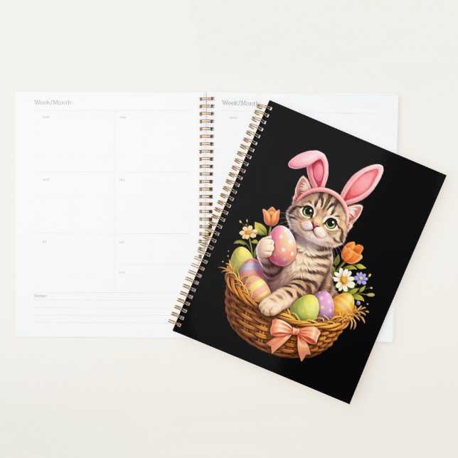 Cute Kitten Lovers Happy Easter Cat Planner (Display)