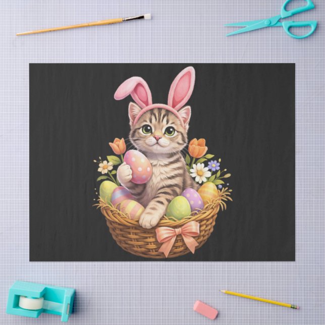 Cute Kitten Lovers Happy Easter Cat Tissue Paper (Craft)