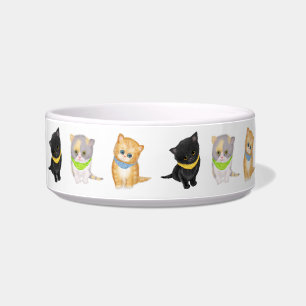 Cute kitten medium personalised ceramic pet bowl