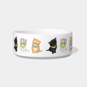 Cute kitten medium personalized ceramic pet bowl