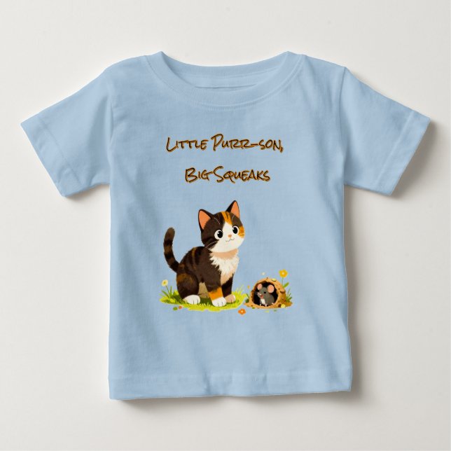 Cute Kitten Mouse T-Shirt (Front)
