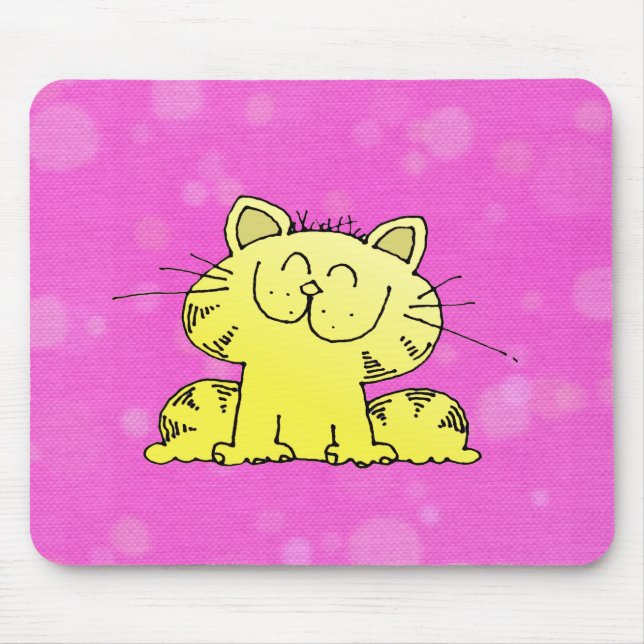 Cute Kitten Pink Room Mouse Pad (Front)