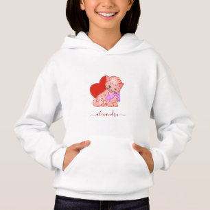 Cute Kitten Red Heart & Girls Name Sweet Love Cat