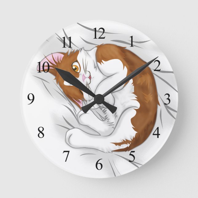 Cute Kitten Round Clock (Front)