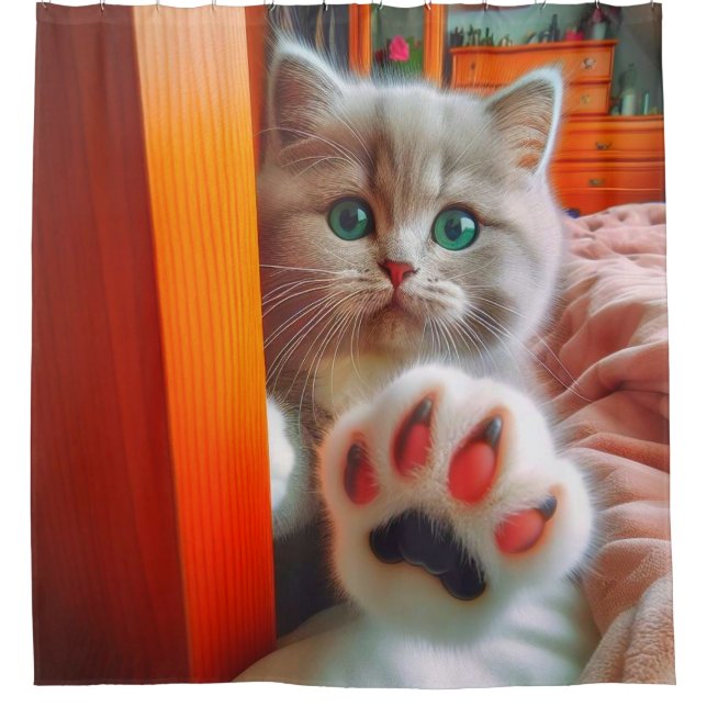 Cute Kitten Shower Curtain (Front)
