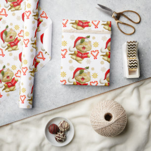 Cute Kitten Singing Christmas Carols Wrapping Paper
