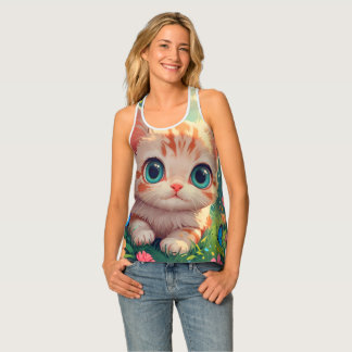 Cute kitten singlet