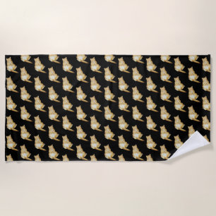 cute kitten sleeping ginger cat beach towel