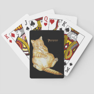 cute kitten sleeping ginger cats  playing cards